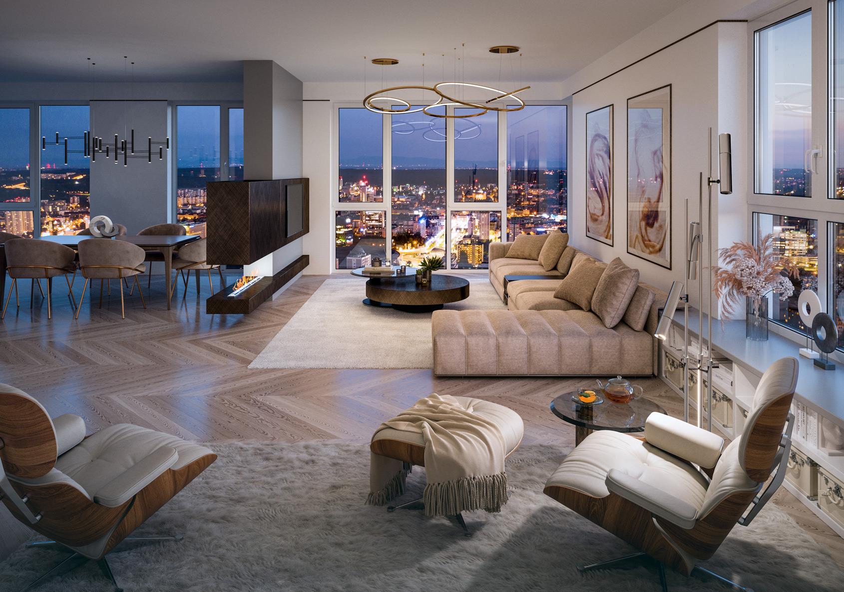 Modern co-living common area for PG and shared room renters